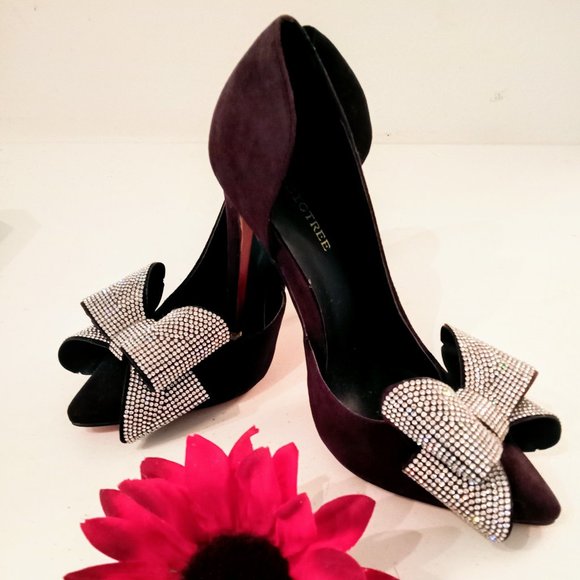 🎁 FREE GIFT IS INCLUDED 🎁 NEW 3D Rhinestones Bow High Heels Pointed Toe Shoes - Picture 4 of 13